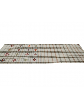 Vintage Modern Cotton Kilim Runner - 2`4" x 8`7"