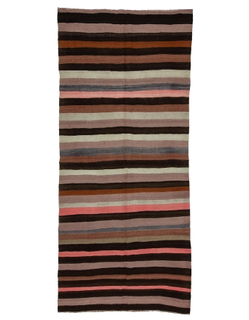 Striped Vintage Wool Kilim Rug - 4`9" x 10`8"