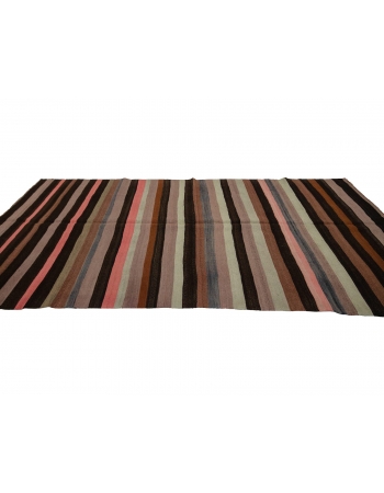 Striped Vintage Wool Kilim Rug - 4`9" x 10`8"