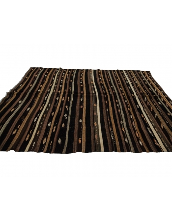 Striped Vintage Goat Hair Kilim Rug - 7`0" x 10`0"