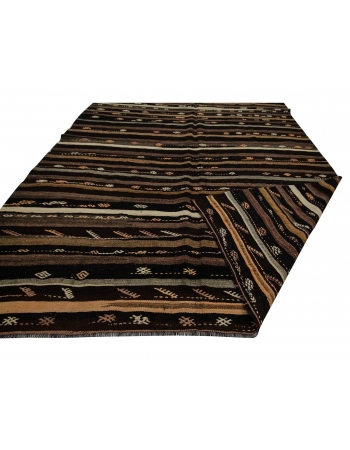 Striped Vintage Goat Hair Kilim Rug - 7`0" x 10`0"