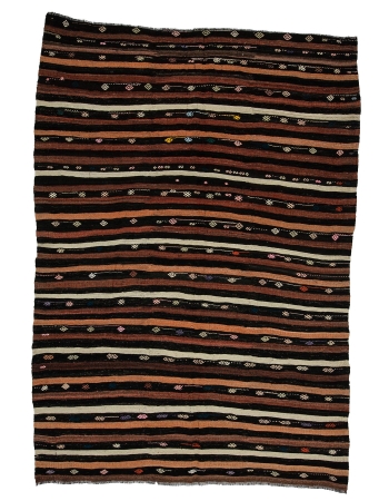 Striped Goat Hair Vintage Kilim - 7`6" x 10`6"