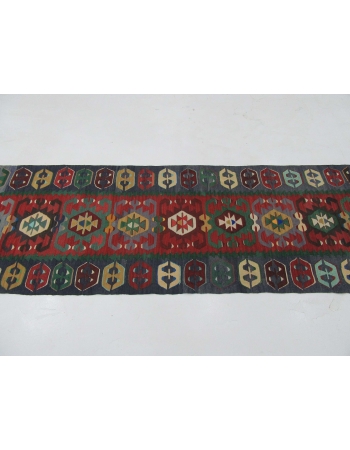 Colorful Decorative Turkish Kilim Runner - 3`0" x 14`9"