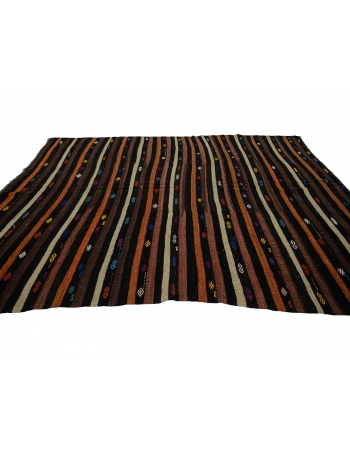 Striped Vintage Turkish Kilim Rug - 7`5" x 10`6"