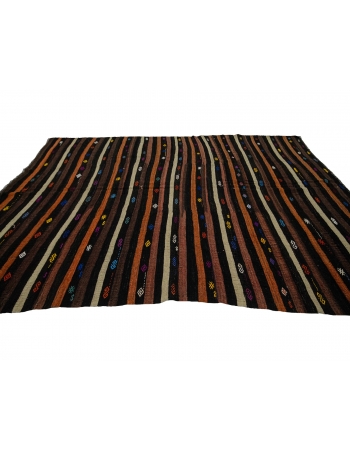 Striped Vintage Turkish Kilim Rug - 7`5" x 10`6"