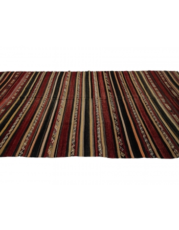 Wool Striped Turkish Kilim Rug - 6`1" x 12`2"