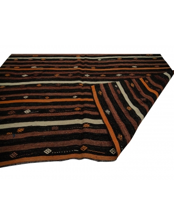 Striped Vintage Turkish Kelim Rug - 7`0" x 10`4"