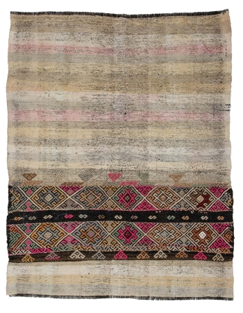 Small Vintage Decorative Kilim Rug - 3`10" x 4`10"