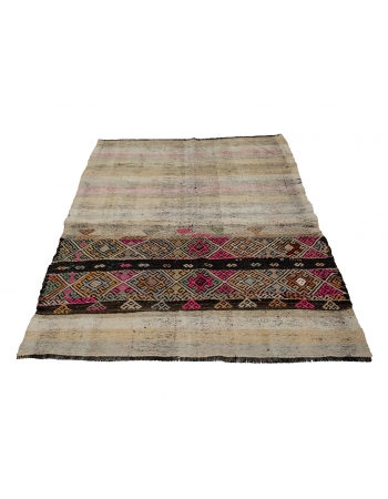 Small Vintage Decorative Kilim Rug - 3`10" x 4`10"