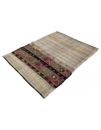 Small Vintage Decorative Kilim Rug - 3`10" x 4`10"