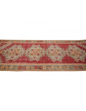 Distressed Vintage Turkish Runner Rug - 3`1" x 9`5"