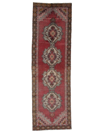 Vintage Turkish Decorative Runner Rug - 2`10" x 9`0"