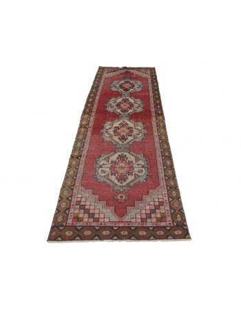 Vintage Turkish Decorative Runner Rug - 2`10" x 9`0"