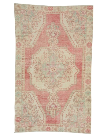 Decorative Vintage Turkish Area Rug - 4`4" x 6`10"