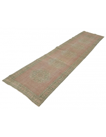 Washed Out Vintage Turkish Runner Rug - 2`8" x 10`8"