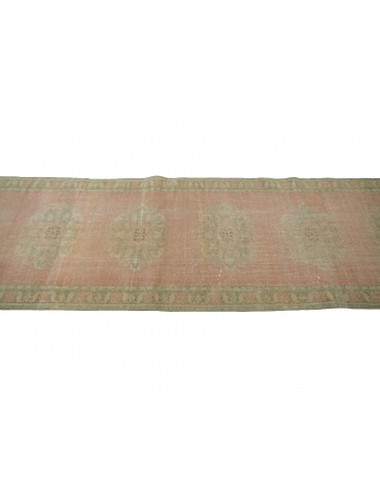 Washed Out Vintage Turkish Runner Rug - 2`8" x 10`8"