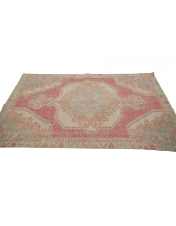 Washed Out Vintage Worn Rug - 4`1" x 7`3"