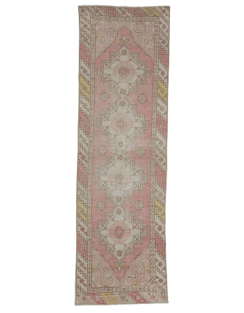 Distressed Vintage Turkish Runner Rug - 2`10" x 9`3"