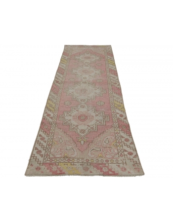 Distressed Vintage Turkish Runner Rug - 2`10" x 9`3"