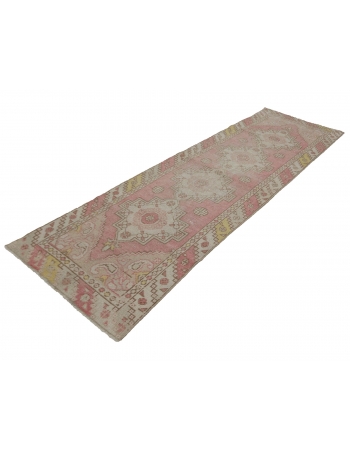 Distressed Vintage Turkish Runner Rug - 2`10" x 9`3"