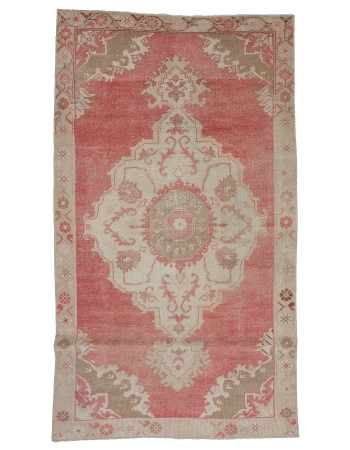 Vintage Worn Washed Out Turkish Rug - 4`7" x 8`2"