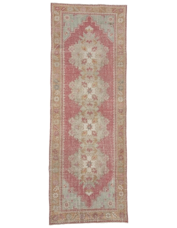 Worn Out Vintage Decorative Runner Rug - 3`3" x 9`2"