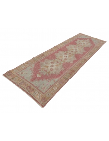 Worn Out Vintage Decorative Runner Rug - 3`3" x 9`2"