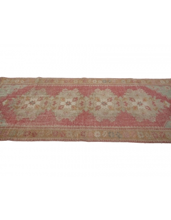 Worn Out Vintage Decorative Runner Rug - 3`3" x 9`2"