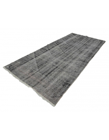 Gray Vintage Overdyed Turkish Carpet - 4`11" x 8`10"