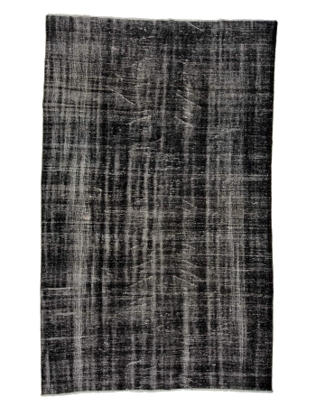 Dark Gray Vintage Overdyed Rug - 6`3" x 10`0"