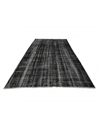 Dark Gray Vintage Overdyed Rug - 6`3" x 10`0"