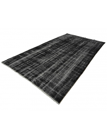 Dark Gray Vintage Overdyed Rug - 6`3" x 10`0"