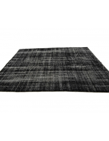 Dark Gray Vintage Overdyed Rug - 6`3" x 10`0"