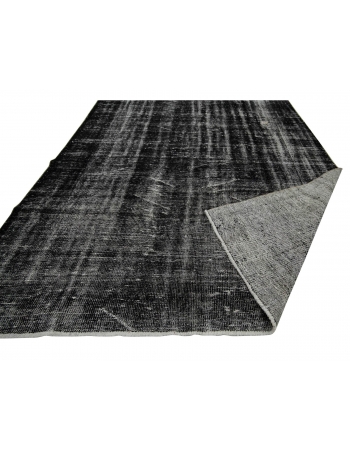 Dark Gray Vintage Overdyed Rug - 6`3" x 10`0"