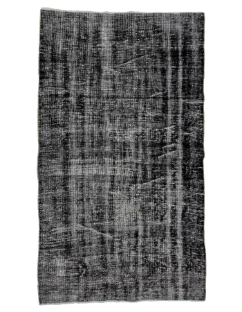 Vintage Dark Gray Overdyed Carpet - 4`6" x 7`9"