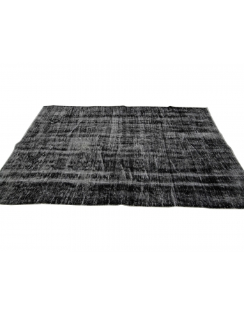 Vintage Dark Gray Overdyed Carpet - 4`6" x 7`9"