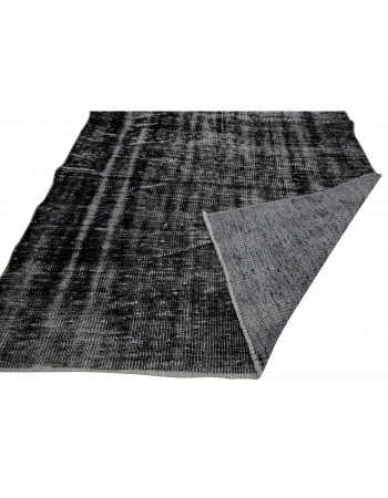 Vintage Dark Gray Overdyed Carpet - 4`6" x 7`9"