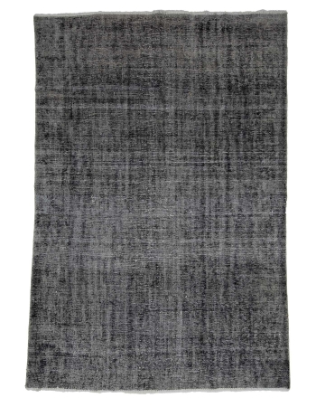 Gray Overdyed Vintage Turkish Carpet - 5`11" x 8`11"