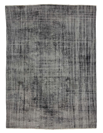 Large Vintage Gray Turkish Overdyed Rug - 7`6" x 10`8"