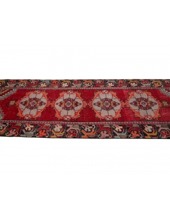 Vintage Red Turkish Runner Rug - 2`10" x 9`5"