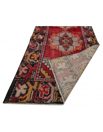 Vintage Red Turkish Runner Rug - 2`10" x 9`5"