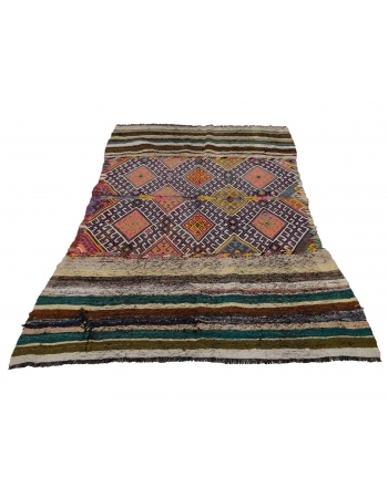 Vintage Small Decorative Kilim Rug - 4`7" x 6`3"