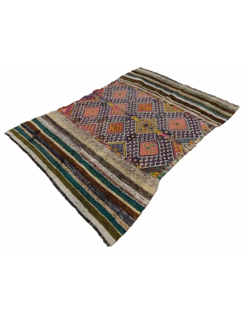 Vintage Small Decorative Kilim Rug - 4`7" x 6`3"