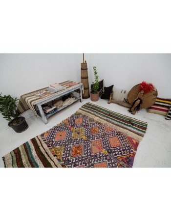 Vintage Small Decorative Kilim Rug - 4`7" x 6`3"