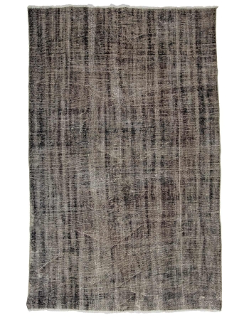 Gray Overdyed Vintage Turkish Carpet - 5`7" x 8`10"