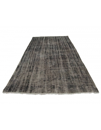 Gray Overdyed Vintage Turkish Carpet - 5`7" x 8`10"