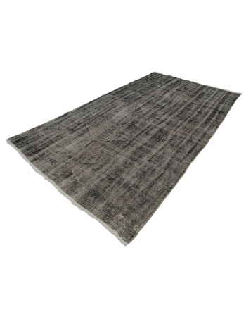 Gray Overdyed Vintage Turkish Carpet - 5`7" x 8`10"