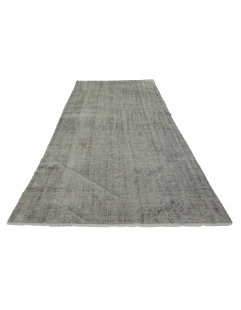 Light Gray Vintage Overdyed Rug - 5`0" x 9`0"