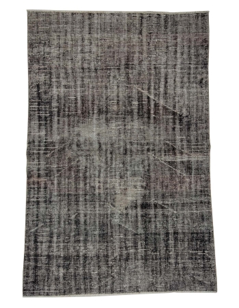 Gray Vintage Overdyed Turkish Rug - 5`0" x 7`7"