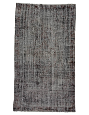 Gray Overdyed Vintage Turkish Rug - 5`6" x 9`9"